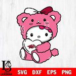 Arkansas Razorbacks Cute Hello Kitty 3 Svg Eps Dxf Png File, Digital Download, Instant Download