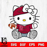 Arkansas Razorbacks Cute Hello Kitty Football 11 Svg Eps Dxf Png File, NCAA svg, Digital Download, Instant Download