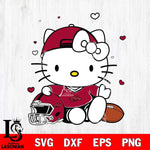 Arkansas Razorbacks Cute Hello Kitty Football Svg Eps Dxf Png File, NCAA svg, Digital Download, Instant Download