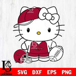 Arkansas Razorbacks Cute Hello Kitty Football 4 Svg Eps Dxf Png File, NCAA svg, Digital Download, Instant Download