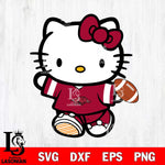 Arkansas Razorbacks Cute Hello Kitty Football 7 Svg Eps Dxf Png File, NCAA svg, Digital Download, Instant Download