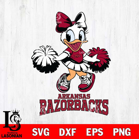 Arkansas Razorbacks Daisy Duck Cheerleader Disney, Svg Eps Dxf Png File, Digital Download