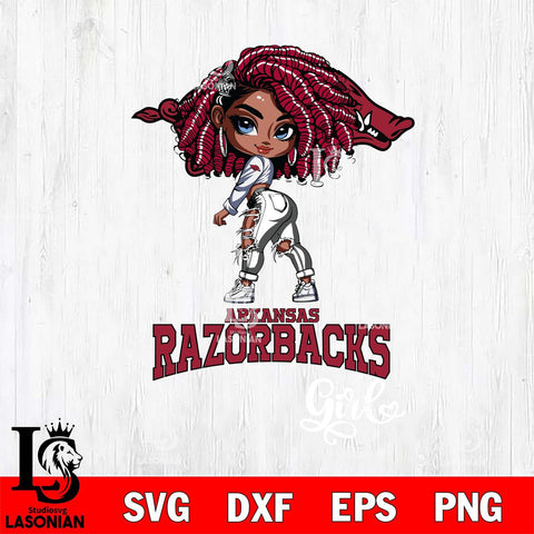 Arkansas Razorbacks Fan Girl Svg Eps Dxf Png File, Digital Download, Instant Download