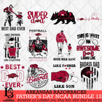 Arkansas Razorbacks Fathers Day NCAA Bundle 12 Svg Eps Dxf Png File, Digital Download, Instant Download