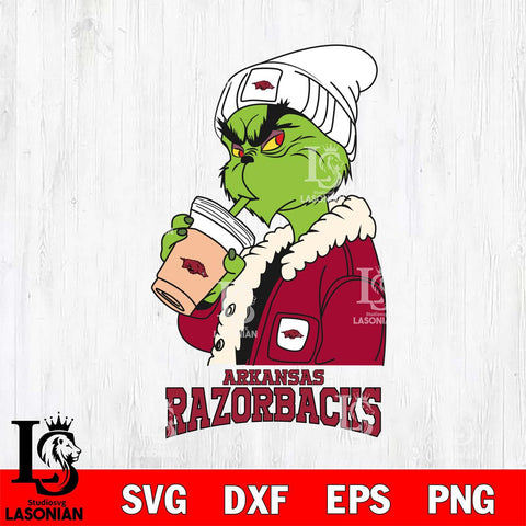 Arkansas Razorbacks Grinch Bougie Football Svg Eps Dxf Png File, Digital Download, Instant Download