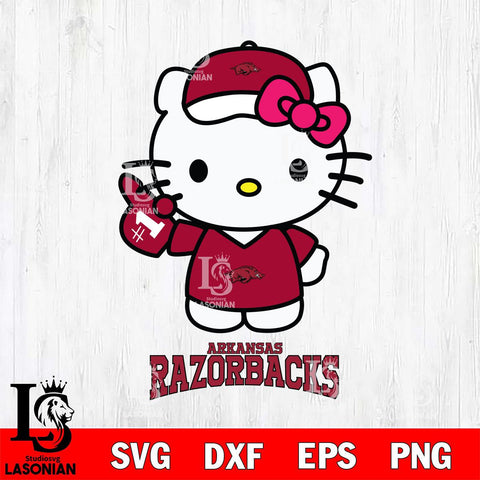 Arkansas Razorbacks Hello Kitty Best Fan Svg Eps Dxf Png File, Digital Download, Instant Download