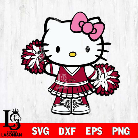 Arkansas Razorbacks Hello Kitty Cheerleader 11 Svg Eps Dxf Png File, Digital Download, Instant Download