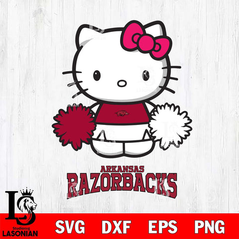 Arkansas Razorbacks Hello Kitty Cheerleader 2 Svg Eps Dxf Png File, Digital Download, Instant Download