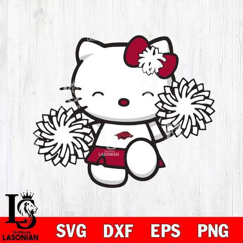 Arkansas Razorbacks Hello Kitty Cheerleader Svg Eps Dxf Png File, Digital Download, Instant Download