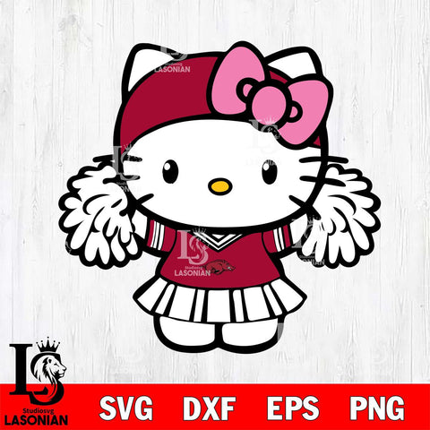 Arkansas Razorbacks Hello Kitty Cheerleader 5 Svg Eps Dxf Png File, Digital Download, Instant Download