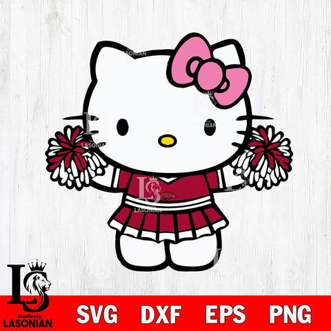 Arkansas Razorbacks Hello Kitty Cheerleader 9 Svg Eps Dxf Png File, Digital Download, Instant Download