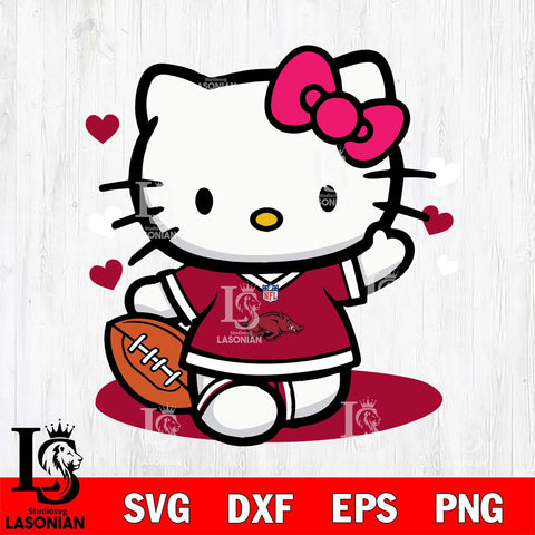 Arkansas Razorbacks Hello Kitty sport 10 Svg Eps Dxf Png File, NCAA svg, Digital Download, Instant Download