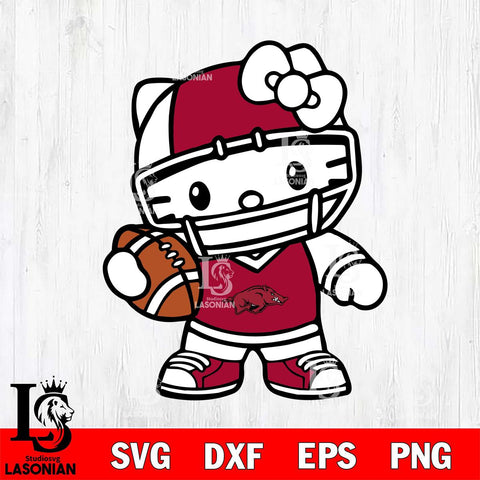 Arkansas Razorbacks Hello Kitty sport 2 Svg Eps Dxf Png File, NCAA svg, Digital Download, Instant Download