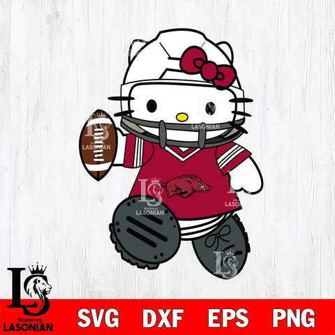 Arkansas Razorbacks Hello Kitty sport Svg Eps Dxf Png File, NCAA svg, Digital Download, Instant Download