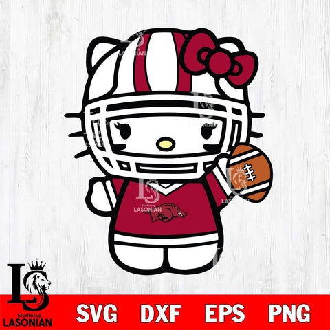 Arkansas Razorbacks Hello Kitty sport 9 Svg Eps Dxf Png File, NCAA svg, Digital Download, Instant Download