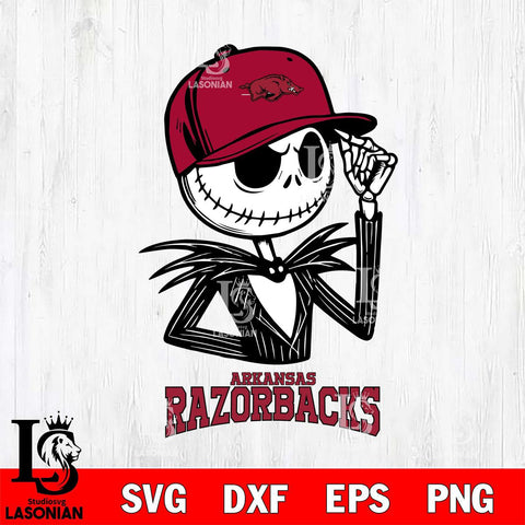 Arkansas Razorbacks Jack Skellington 3 Halloween Svg Eps Dxf Png File, NCAA svg, Digital Download, Instant Download