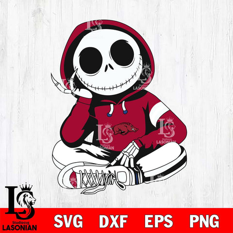 Arkansas Razorbacks Jack Skellington halloween Svg Eps Dxf Png File, NCAA svg, Digital Download, Instant Download