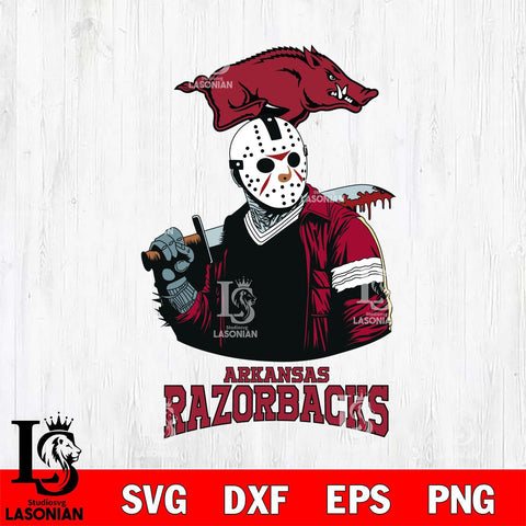 Arkansas Razorbacks Jason Voorhees 10 Svg Eps Dxf Png File, Digital Download