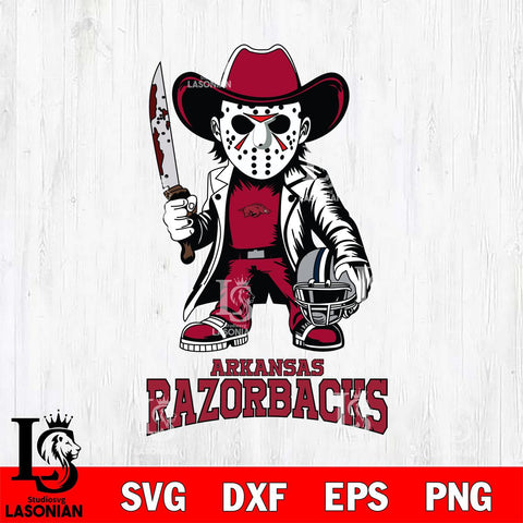 Arkansas Razorbacks Jason Voorhees 3 Svg Eps Dxf Png File, Digital Download