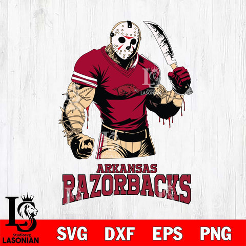 Arkansas Razorbacks Jason Voorhees Svg Eps Dxf Png File, Digital Download