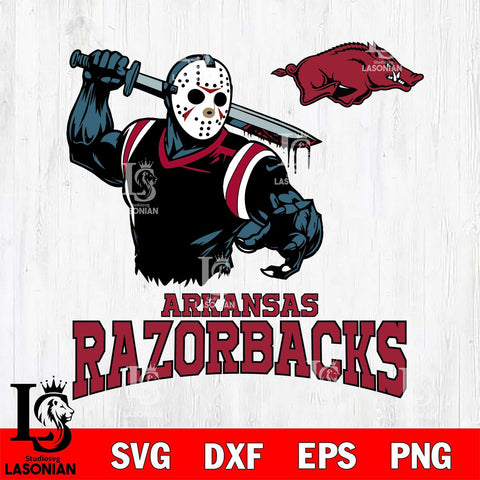 Arkansas Razorbacks Jason Voorhees 5 Svg Eps Dxf Png File, Digital Download