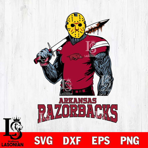 Arkansas Razorbacks Jason Voorhees 7 Svg Eps Dxf Png File, Digital Download