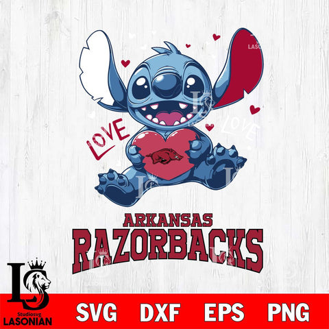 Arkansas Razorbacks Love Stitch, Svg Eps Dxf Png File, Digital Download