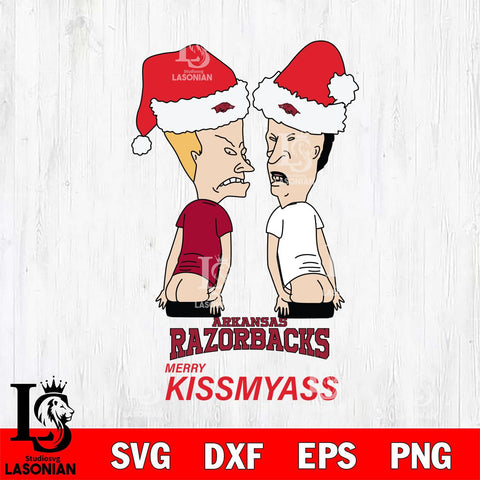 Arkansas Razorbacks Merry KissMyass Svg Eps Dxf Png File,NCAA Svg Files,Digital Download,Sublimation,Instant Download