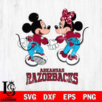 Arkansas Razorbacks Mickey Minnie Valentine Rugby Svg Eps Dxf Png File, Digital Download ,Instant Download, Cricut File