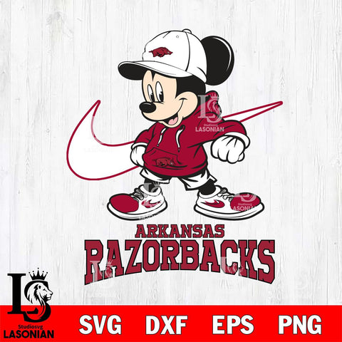 Arkansas Razorbacks Mickey Mouse NIKE, Svg Eps Dxf Png File, Digital Download