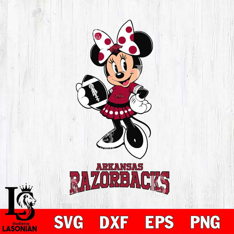 Arkansas Razorbacks Minnie Mouse, Svg Eps Dxf Png File, Digital Download