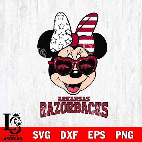 Arkansas Razorbacks Minnie Mouse Love 2, Svg Eps Dxf Png File, Digital Download