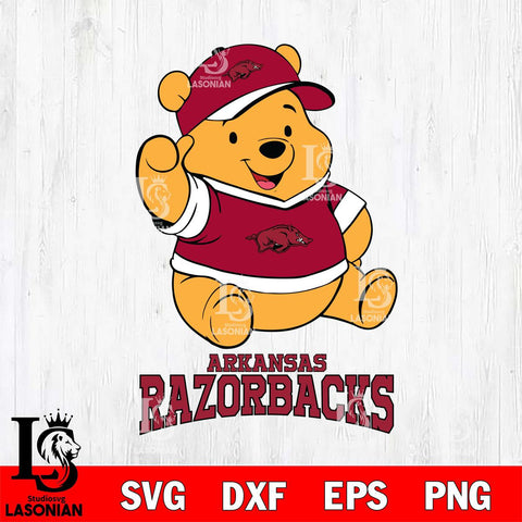 Arkansas Razorbacks Pooh Bear Disney, Svg Eps Dxf Png File, Digital Download