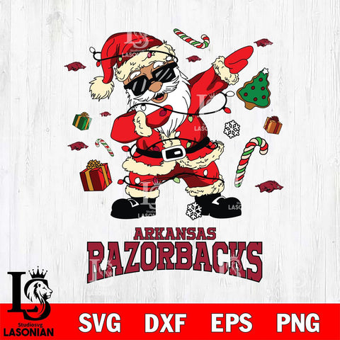 Arkansas Razorbacks Santa Claus Football Svg dxf eps png pdf file,NCAA svg,Digital Download,Cricut file