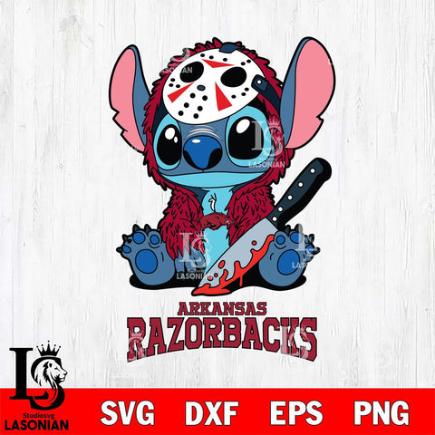 Arkansas Razorbacks Stitch Jason Voorhees Svg Eps Dxf Png File, NCAA svg, Digital Download, Instant Download