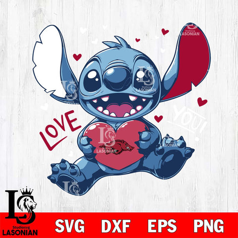 Arkansas Razorbacks Stitch Love Svg Eps Dxf Png File, NCAA svg, Digital Download, Instant Download