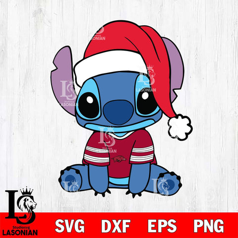 Arkansas Razorbacks Stitch Merry Christmas Svg Eps Dxf Png File, Digital Download, Instant Download