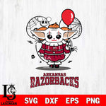 Arkansas Razorbacks Stitch Pennywise Halloween Svg Eps Dxf Png File, Digital Download, Instant Download