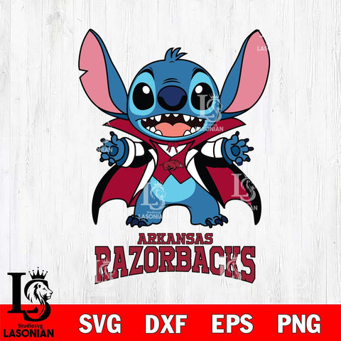 Arkansas Razorbacks Stitch Vampire halloween Svg Eps Dxf Png File, NCAA svg, Digital Download, Instant Download