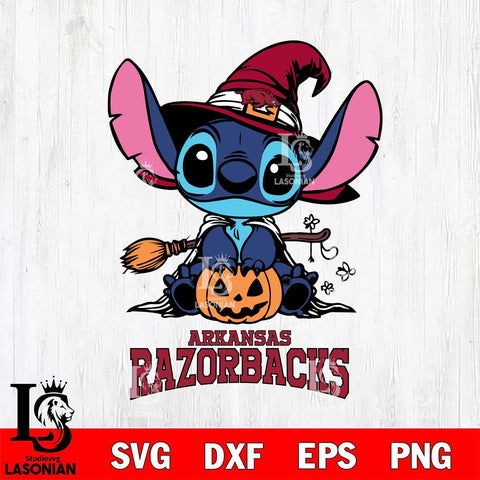 Arkansas Razorbacks Stitch witch Svg Eps Dxf Png File, NCAA svg, Digital Download, Instant Download