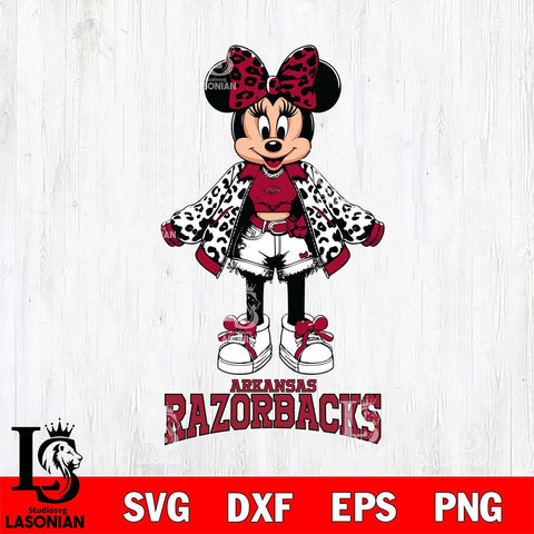 Arkansas Razorbacks Style Minnie Disney Svg Eps Dxf Png File, Digital Download, Instant Download