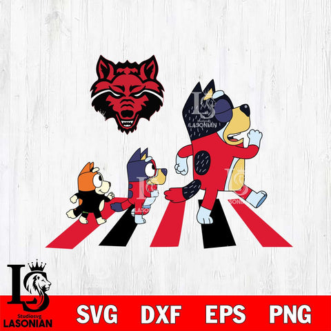 Arkansas State Red Wolves Bluey 6 Svg Eps Dxf Png File, Digital Download, Instant Download