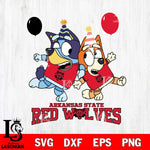 Arkansas State Red Wolves Bluey & Bingo 2 Svg Eps Dxf Png File, NCAA svg, Digital Download, Instant Download