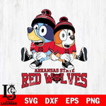 Arkansas State Red Wolves Bluey & Bingo 8 Svg Eps Dxf Png File, NCAA svg, Digital Download, Instant Download