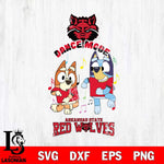 Arkansas State Red Wolves Bluey Bingo Dance Mode Svg Eps Dxf Png File, NCAA svg, Digital Download, Instant Download