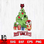 Arkansas State Red Wolves Bluey Chilli Christmas Tree Svg Eps Dxf Png File, Digital Download