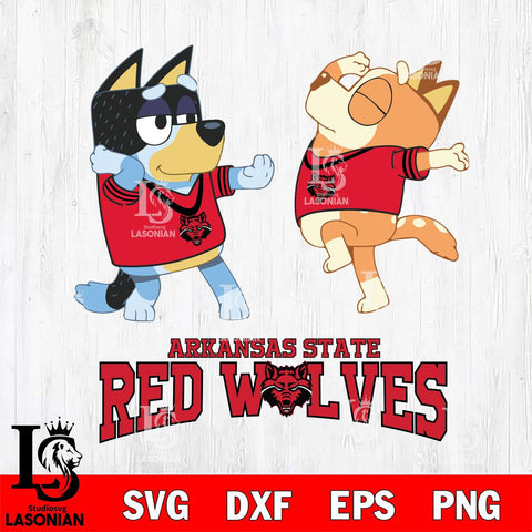 Arkansas State Red Wolves Bluey Dance Svg Eps Dxf Png File, Digital Download, Instant Download