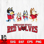 Arkansas State Red Wolves Bluey Dance Mode Squats Svg Eps Dxf Png File, Digital Download, Instant Download