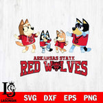 Arkansas State Red Wolves Bluey Dance Squats Svg Eps Dxf Png File, Digital Download, Instant Download