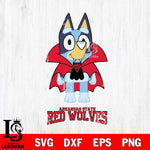 Arkansas State Red Wolves Bluey Dracula Halloween Svg Eps Dxf Png File, Digital Download, Instant Download